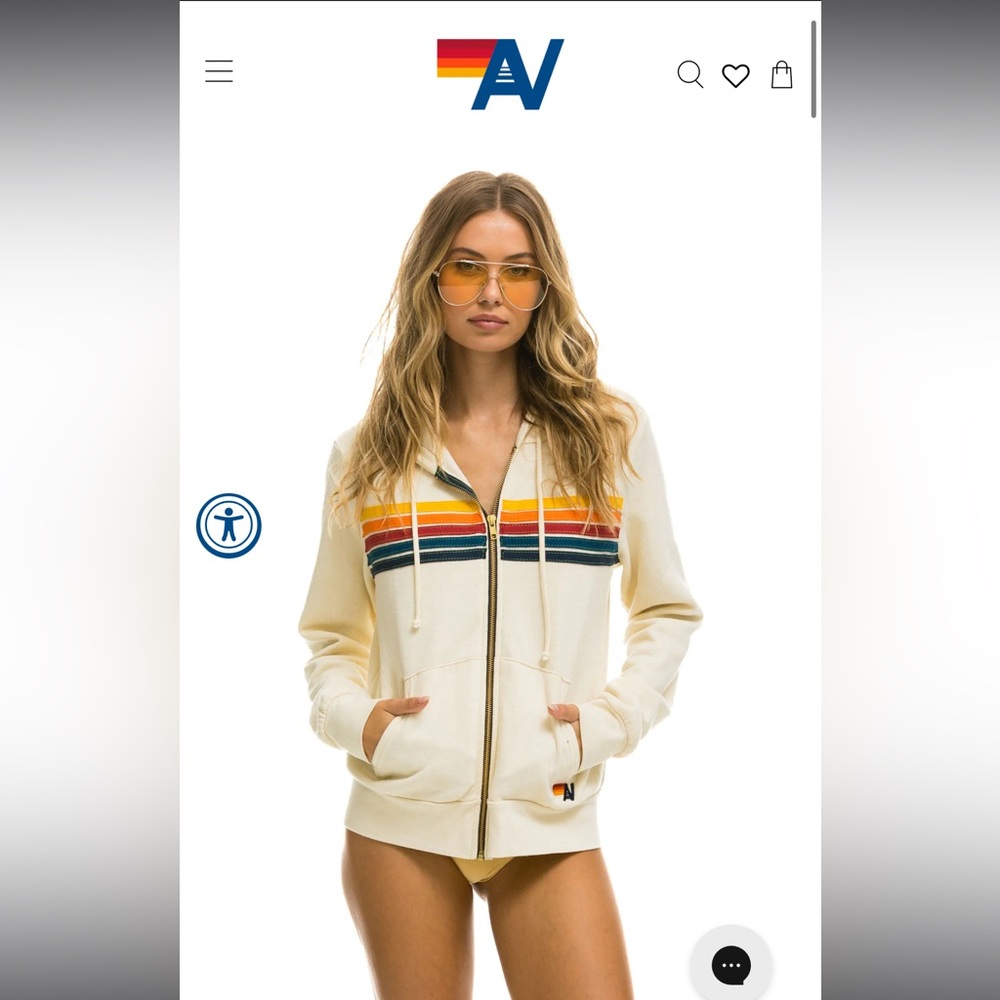 Aviator Nation Zip Up Hoodie - Size XS